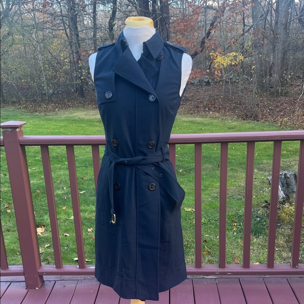 New! Michael Michael kors navy XS belted front full button down dress.